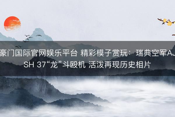 豪门国际官网娱乐平台 精彩模子赏玩:瑞典空军AJSH 37“龙”斗殴机 活泼再现历史相片